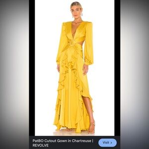 PatBo cut out gown in chartreuse size 4